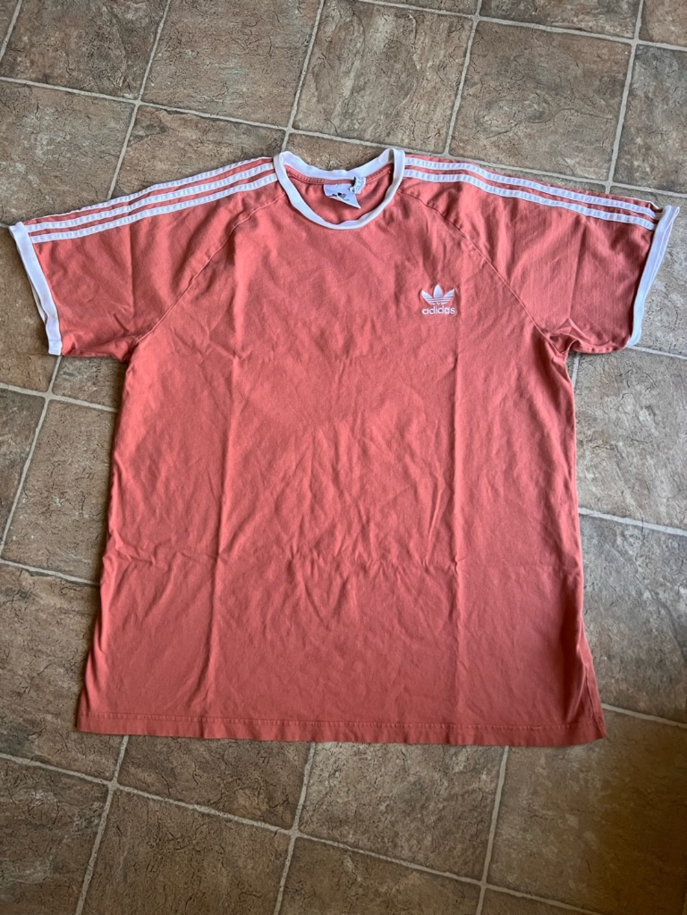 adidas Coral Short Sleeve Trefoil Tee with White Trim